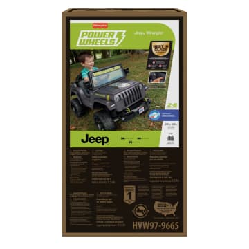 Power Wheels Jeep Wrangler Toddler Ride-On Toy With Driving Sounds, Dark Gray - Image 6 of 6