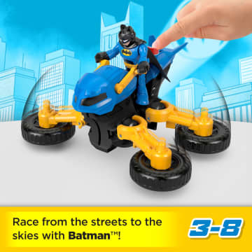 Imaginext DC Super Friends Batman Toy Figure & Transforming Batcycle, Preschool Toys - Imagem 2 de 6