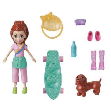Polly Pocket Conjunto de Brinquedo Pacote de Modas Médio Lila Arco-íris Color Pop