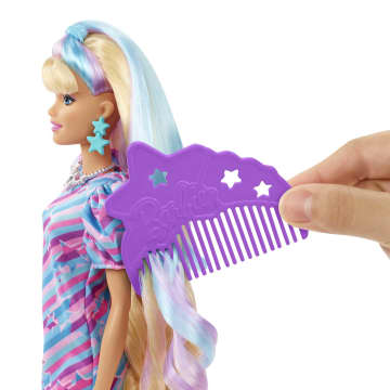 Barbie Totally Hair Boneca Vestido Estrelas Amarelas - Image 3 of 6
