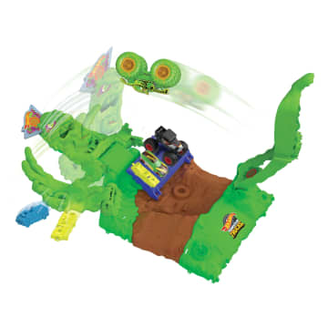 Hot Wheels Monster Trucks Pista de Brinquedo Arena De Demolição Glow In The Dark