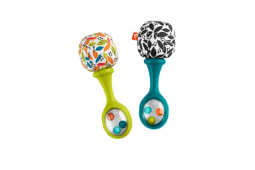 Fisher-Price Rattle ‘n Rock Maracas Set Of 2 Baby Rattles, Newborn Toys, Neutral Colors - Image 4 of 6