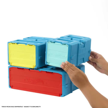 Hot Wheels Track Builder Pista de Juguete Caja Grande de Acrobacias Temática de Fuego