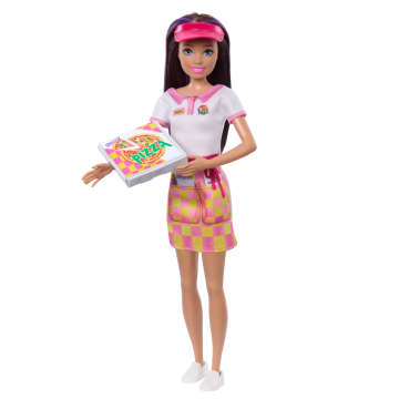Barbie Skipper First Jobs, Pizzeria Waitress Doll With Accessories, includes Pizza & Takeout Box
