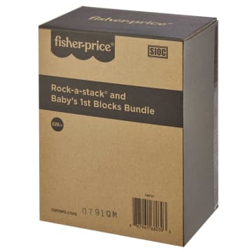 Fisher-Price Gift Set Of 2 Baby Toys, Rock-A-Stack And Baby's First Blocks Set