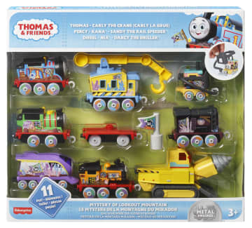 Thomas And Friends Lookout Mountain Diecast Toy Trains & Play Pieces, Preschool Toys, 10-Piece Set