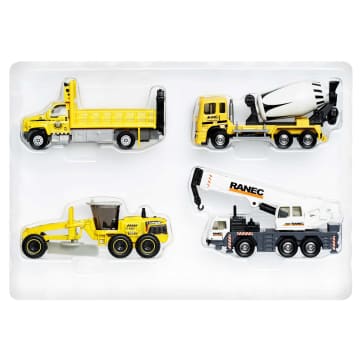 Matchbox Working Rigs, 4-Pack Toy Construction Trucks With Moving Parts