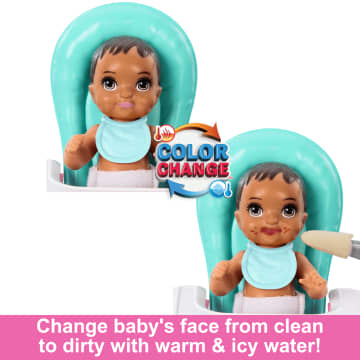 Barbie Skipper Babysitters inc & Playset, includes Doll, Baby, And Mealtime Accessories, 10 Piece Set - Image 3 of 6