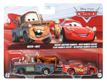 Carros da Disney e Pixar Diecast Veículo de Brinquedo Pacote de 2 Mate & Relâmpago McQueen Cacto