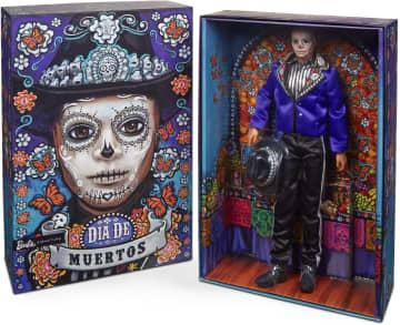 2023 Día De Muertos Ken Doll Wearing Blue Jacket And Black Hat, Barbie Signature Collectible