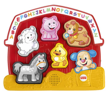 Fisher-Price Laugh & Learn Farm Animal Puzzle Shape Sorting Baby Toy With Music & Sounds