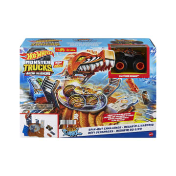 Hot Wheels Monster Trucks Pista de Brinquedo Arena De Demolição Semi-Final Tiger Shark