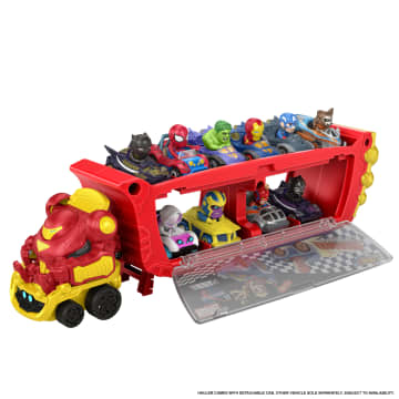 Hot Wheels Racerverse Marvel Hulkbuster Hauler, Stores Up To 10 Toy Cars, Detachable Cab With Flip-Up Helmet & Non-Removable Figure - Image 4 of 6