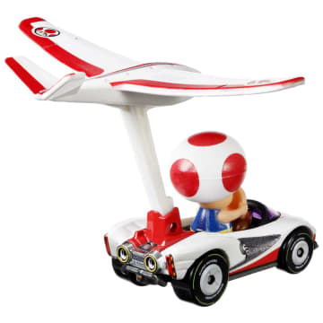 Hot Wheels Mario Kart Vehículo de Juguete Toad P-Wing con Plane Glider - Image 3 of 5