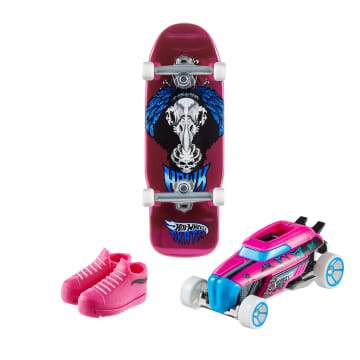 Hot Wheels Skate Veículo de Brinquedo Skateboard de Coleção TRICK HUNTER™ + RIP ROD™ com Diecast
