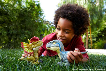 Jurassic World Dinosaurio de Juguete Roady Roars™ Velociraptor Beta Interactivo