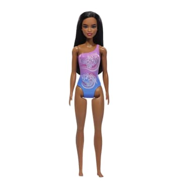 Barbie Fashion & Beauty Muñeca Playa con Traje de Baño Morado