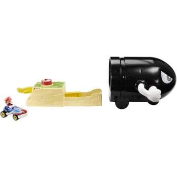 Hot Wheels Mario Kart Pista de Juguete Lanzador Bullet Bill