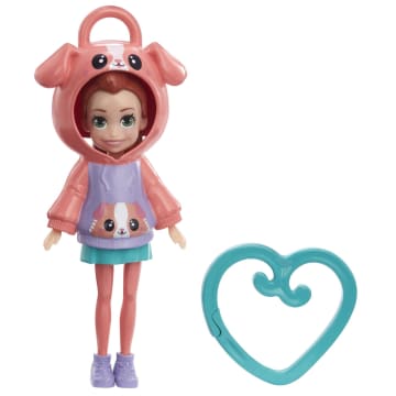Polly Pocket Muñeca Hoodie Amigos Lila Perrito