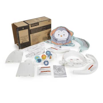 Fisher-Price Sit-Me-Up Floor Seat Portable Baby Chair With Snack Tray & Toys, Penguin Island