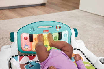 Fisher-Price Glow And Grow Kick & Play Piano Gym Baby Playmat With Musical Learning Toy, Blue - French Version - Imagen 3 de 6