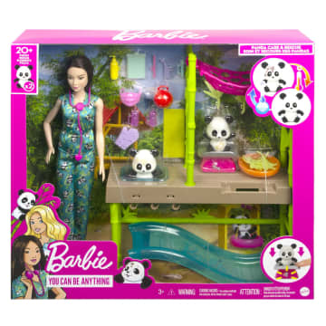 Barbie Profissões Conjunto de Brinquedo Cuidados e Resgate de Pandas