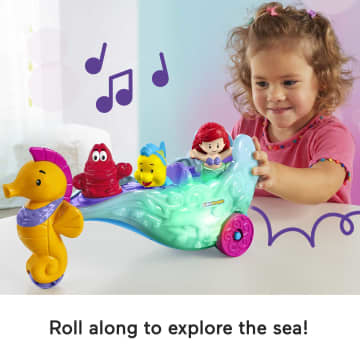 Disney Princess Ariel's Light-Up Sea Carriage Little People Musical Vehicle For Toddlers - Image 4 of 6