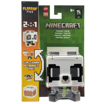 Minecraft Vanilla Figura de Brinquedo Flippin' de 3.75" Panda + Bolo
