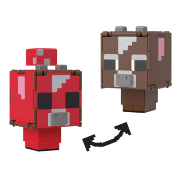 Minecraft Vanilla Figura de Brinquedo Flippin' de 3.75" Fungo + Vaca