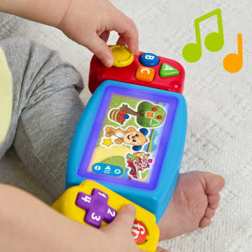 Fisher-Price Ríe y Aprende Juguete para Bebés Videojuego Portátil Aprende Conmigo