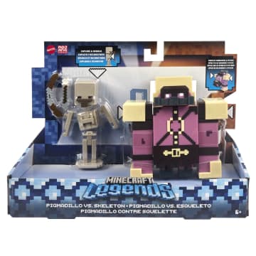 Minecraft Legends Figura de Brinquedo Pacote Fidget Porco-Tatu vs Esqueleto de 3.25"