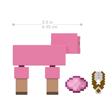 Minecraft Action Figures & Accessories Collection, 3.25-in Scale & Pixelated Design (Characters May Vary)