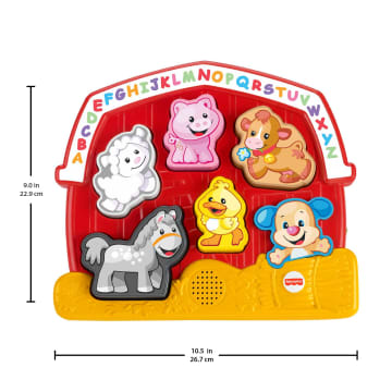 Fisher-Price Laugh & Learn Farm Animal Puzzle Shape Sorting Baby Toy With Music & Sounds