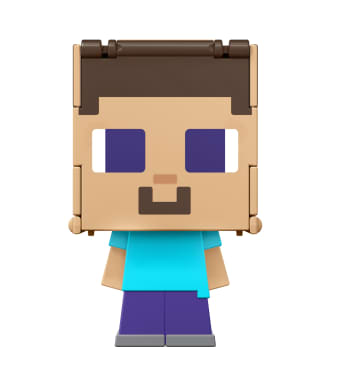 Minecraft Vanilla Figura de Brinquedo Flippin' de 3.75" Steve + Steve Armadura de Ferro