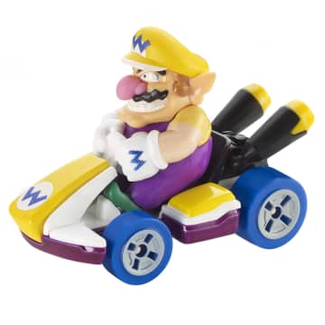 Hot Wheels Mario Kart Veículo de Brinquedo Kart Padrão Wario