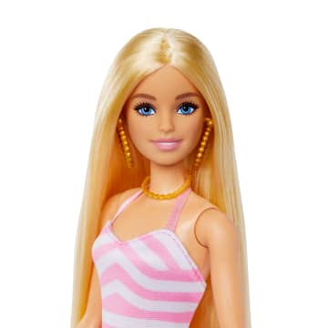 Barbie-Barbie Plage Poupée Blonde en Maillot de Bain et Accessoires - Image 3 of 5