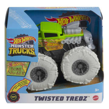 Hot Wheels Monster Trucks Vehículo de Juguete 1:43 Llantas Todo Terreno Bone Shaker Original Flaming Skull