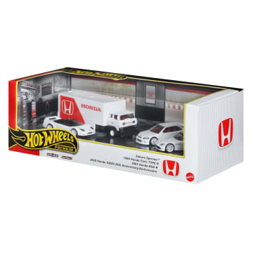 Hot Wheels Premium Honda Type-R Heritage Wielopak pojazdów Zabawki 3 auta i 1 transporter Zestaw 3+