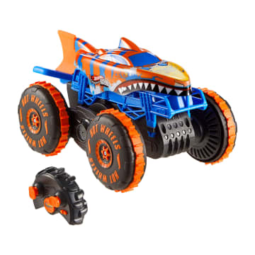 Hot Wheels Monster Trucks Tiger Shark Super Scalatore RC, Veicolo Giocattolo Radiocomandato Alimentato A Pile