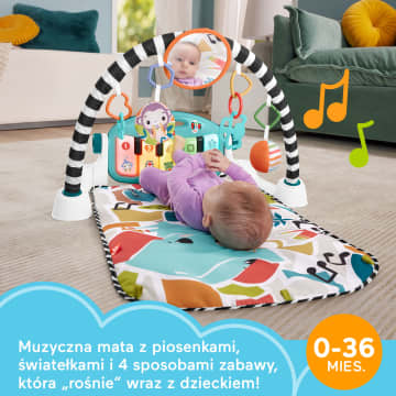 Fisher-Price Mata edukacyjna z pianinkiem Muzyczne zwierzątka Polska wersja językowa