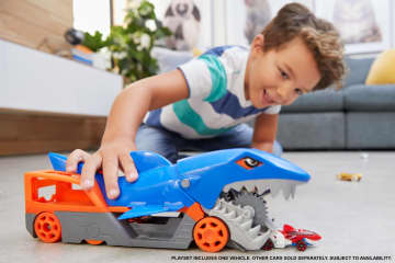 Playset Hot Wheels Trasportatore Squalo Divoratore Con Un Veicolo in Scala 1:64 Per Bambini Da 4 A 8 Anni