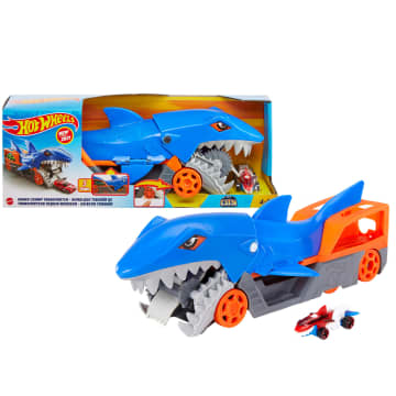 Playset Hot Wheels Trasportatore Squalo Divoratore Con Un Veicolo in Scala 1:64 Per Bambini Da 4 A 8 Anni