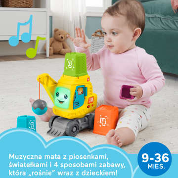 Fisher-Price Wesoły dźwig „Układaj i licz” Zabawka edukacyjna (Wersja wielojęzyczna z polskim)