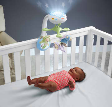 Fisher-Price Μουσικό Περιστρεφόμενο Με Αρκουδάκια 3 Σε 1, Παιχνίδι Με Προβολή Για Την Κούνια