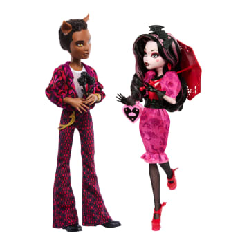 Monster High Draculaura And Clawd Wolf Collectible Dolls, Howliday Love Edition Two-Pack