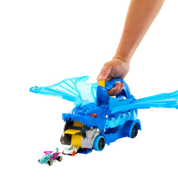 Hot Wheels City Hot Wheels Drago Trasportatore Trasformabile E 2 Macchinine Giocattolo in Scala 1:64