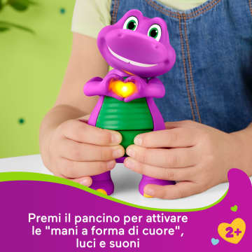 Fisher-Price Il Mondo Di Barney, Personaggio Barney Con Mani A Cuore Con Luci E Suoni, Per Bambini