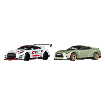Hot Wheels Premium Kultowe auta Nissan GTR Samochody 2-pak 1:64 Zestaw 3+