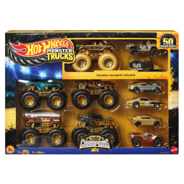 Hot Wheels Monster Trucks Trophy Champions Collection, 5 1:64 Scale Toy Trucks & 6 Die-Cast Cars