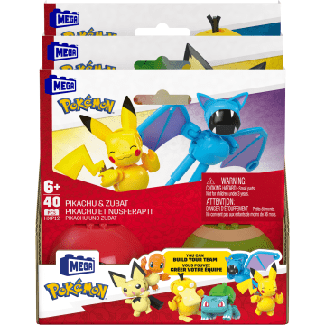 MEGA Bloques De Construcción Pokémon Pack 2 Pokeballs Con Personajes Surtido